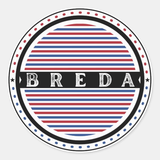 Breda City Pride Emblem – Dutch Identity Runder Aufkleber (Vorderseite)