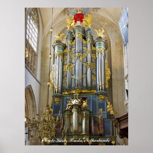 Breda Grote Kerk, Niederlande Poster (Vorne)