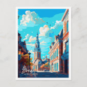Breda Niederlande Art Vintage Reise Illustration Postkarte (Vorderseite)