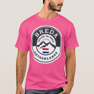 Breda Niederlande Schwarz-Weiß-Wappen T-Shirt