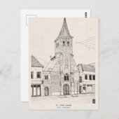 Breda Vintag Architecture Sketch Art Postkarte (Vorne/Hinten)