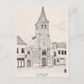 Breda Vintag Architecture Sketch Art Postkarte (Vorderseite)