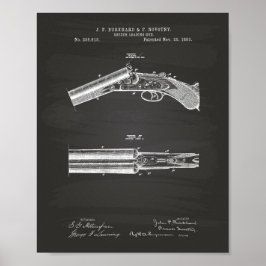 Breech Loading Gun 1883 Patent Art - Chalkboard Poster