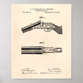 Breech Loading Gun 1883 Patent Art - Old Peper Poster