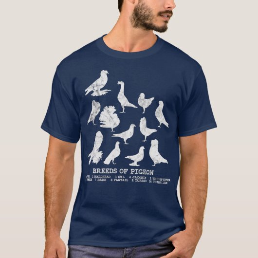 Breeds of Pigeons pigeon lover T-Shirt (Vorderseite)