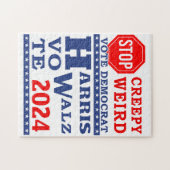 Breepy Weird Vote Harris Walz 2024 anhalten Puzzle (Horizontal)