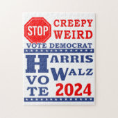 Breepy Weird Vote Harris Walz 2024 anhalten Puzzle (Vertikal)