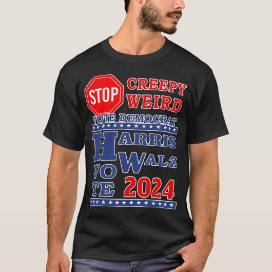 Breepy Weird Vote Harris Walz 2024 DK Unisex T-Shirt (Vorderseite)
