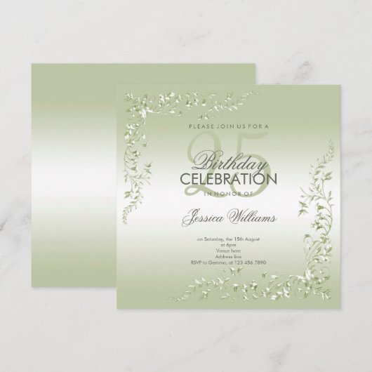 Breezeway Dekoration 25. Geburtstag Einladung (Vorne/Hinten)