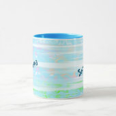 Breezy Abstraktes Aqua Stripes Tasse (Zentrum)