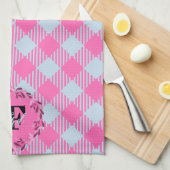 "Breezy Blue, Hot Pink" Gingham individuell anpass Geschirrtuch (Viertel Falte)
