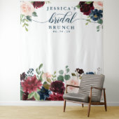 Breezy Burgundy Brautparty Backdrop Foto Stand Wandteppich (Beispiel)
