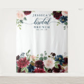 Breezy Burgundy Brautparty Backdrop Foto Stand Wandteppich (Vorderseite)