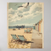 Breezy Days in Brighton – British Seaside Coastal Poster (Vorne)