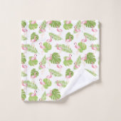 Breezy Pink Flamingo Muster Badhandtuch Set (Waschlappen)