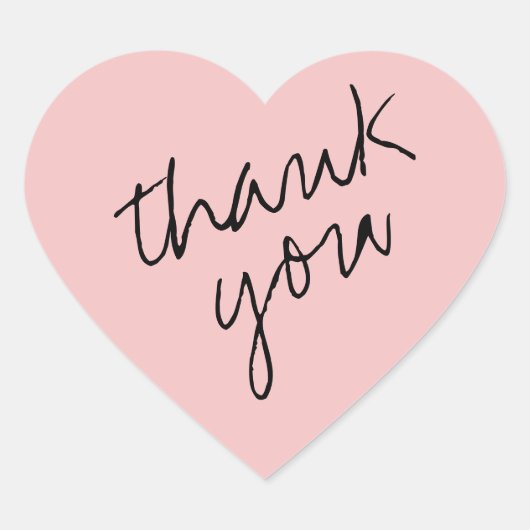 Breezy Pink Herz Danke Aufkleber (Vorderseite)