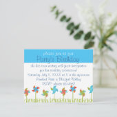 Breezy Pinwheels Einladung (Stehend Vorderseite)