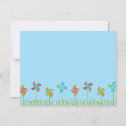 Breezy Pinwheels Einladung (Rückseite)