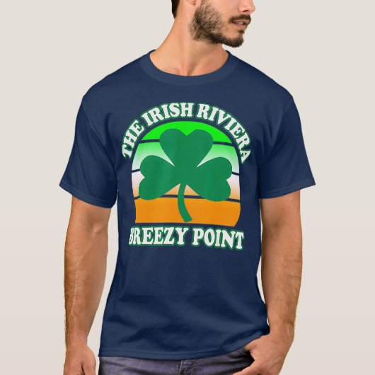 Breezy Point NY The Irish Riviera Kleeblatt Retro T-Shirt (Vorderseite)