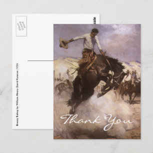 Breezy Riding von WHD Koerner, Vintage Cowboys Postkarte