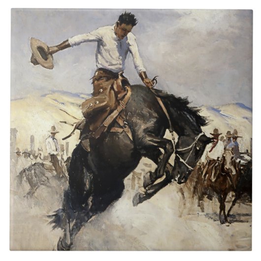 "Breezy Riding" Western Art von WHD Koerner Fliese (Vorderseite)
