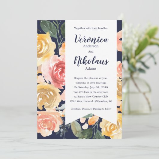 Breezy Romance Einladung (Stehend Vorderseite)