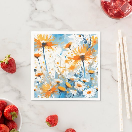 Breezy Wildblume Field in Orange Serviette (Beispiel)