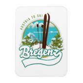 Bregenz austria to ski logo magnet (Vertikal)