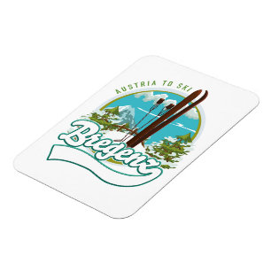 Bregenz austria to ski logo magnet