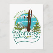 Bregenz austria to ski logo postkarte (Vorderseite)