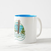 Bregenz austria to ski logo zweifarbige tasse (VorderseiteRechts)