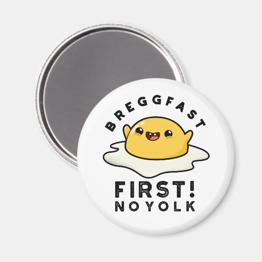 Breggfast First No Yolk Funny Egg Pub Magnet (Vorderseite/Rückseite)
