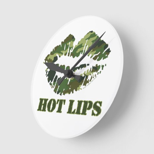 BREI heiße Lippen Runde Wanduhr (Winkel)