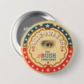 Breit-Wacht für Jeb Bush 2016 auf Button (Vorne & Hinten)
