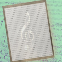 Breitband Gold Music Treble Clef Sepia 8.5 x 11