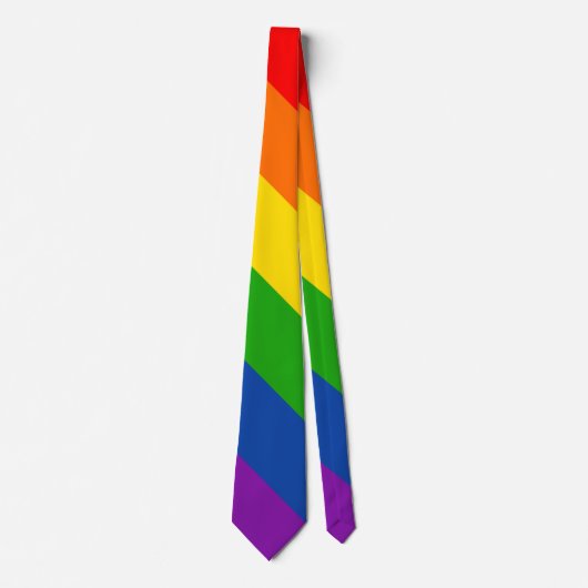 Breitband-Regenbogen-LGBTQ+-Flag, Gay Pride Krawatte (Vorderseite)