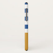 Breitblauer Horizontalstreifen Goldname und Daisy Case-Mate iPhone Hülle (Hinten/Links)