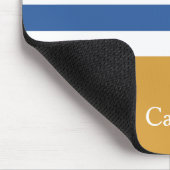 Breitblauer Horizontalstreifen Goldname und Daisy Mousepad (Ecke)