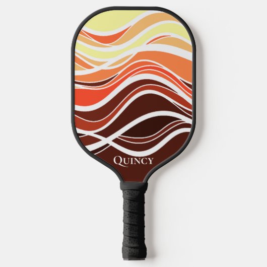 Breitbraune, geometrische, grafische Monogramm-Koh Pickleball Schläger (Vorderseite)