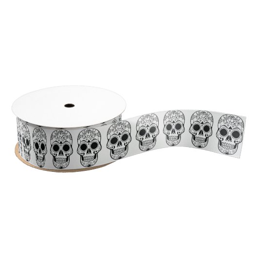 Breite 1.5ins Band - Rock Chick Skulls Ripsband (Spule)