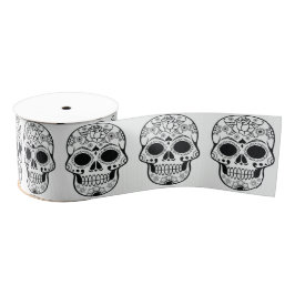 Breite 3ins Ribbon - Rock Chick Skulls Ripsband