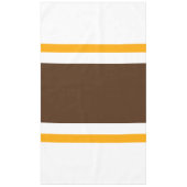 Breite 70er Jahre Braungelbe Streifen Tischdecke (Vorderseite)