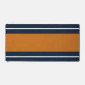 Breite 70er Orange Weiße Navy Blau Rennstreifen Schreibtischunterlage (Vorderseite)