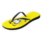 Breite Augen lächelnd gelbes Gesicht Flip Flops Badesandalen (Schrägansicht)