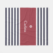 Breite blaue horizontale Streifen roter Name Daisy Fleecedecke (Vorderseite (Horizontal))