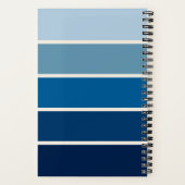 Breite blaue Streifen Monogramm Persönlich Notizblock (Rückseite)