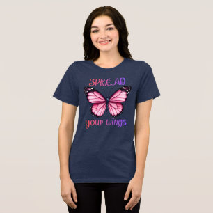 Breite deine Flügel – Inspirierender Schmetterling Tri-Blend Shirt