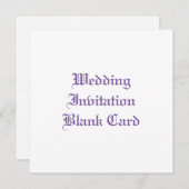 BREITE EINLADUNG BLANK FLACHKARTE (Vorne/Hinten)