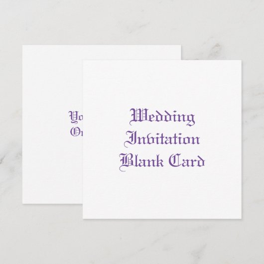 BREITE EINLADUNG BLANK FLACHKARTE (Vorne/Hinten)