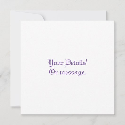 BREITE EINLADUNG BLANK FLACHKARTE (Rückseite)